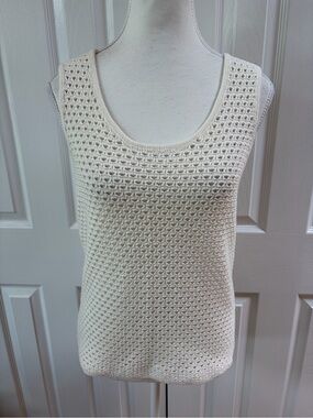 Women’s Cream Crochet Knit Tank Top